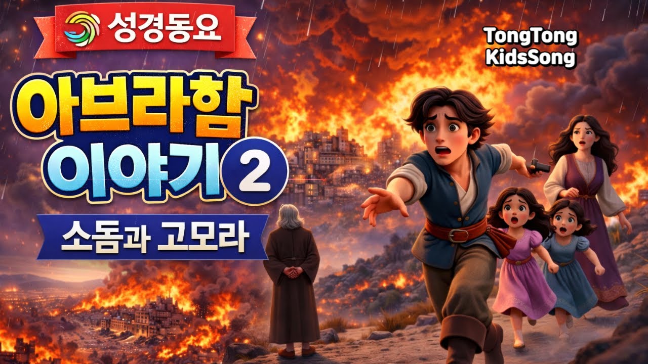 소돔과 고모라🔥 아브라함 이야기 2편 | 롯을 구하신 하나님 | 어린이 성경 동요 | 창세기 CCM|신나는 어린이,영유아 동요|교육동요|통통동요세상TongTongKidsSong
