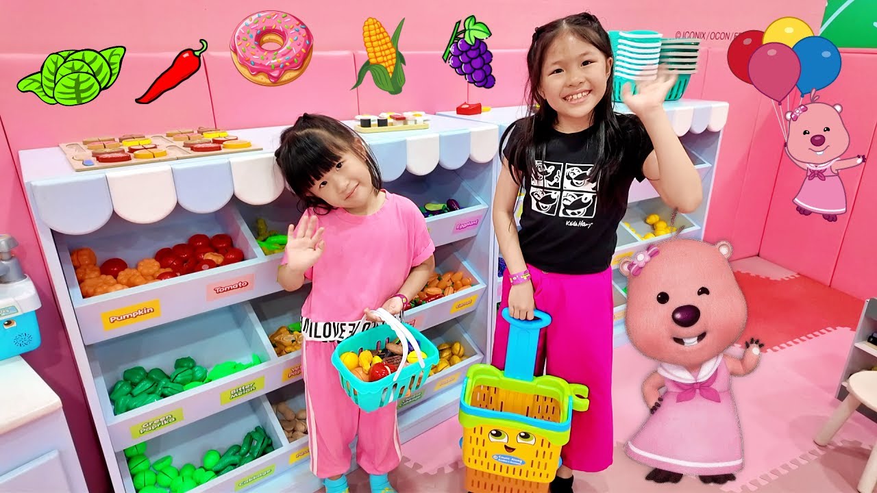 Main Mainan Supermarket, Mainan Buah, Mainan Sayur di Loopy Pororo Park