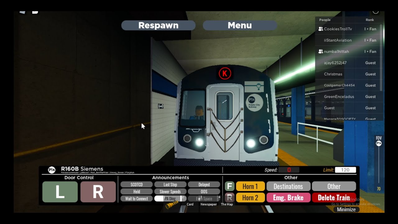 Roblox PTA R160B Siemens K Train From Union Turnpike To Halson Terminal
