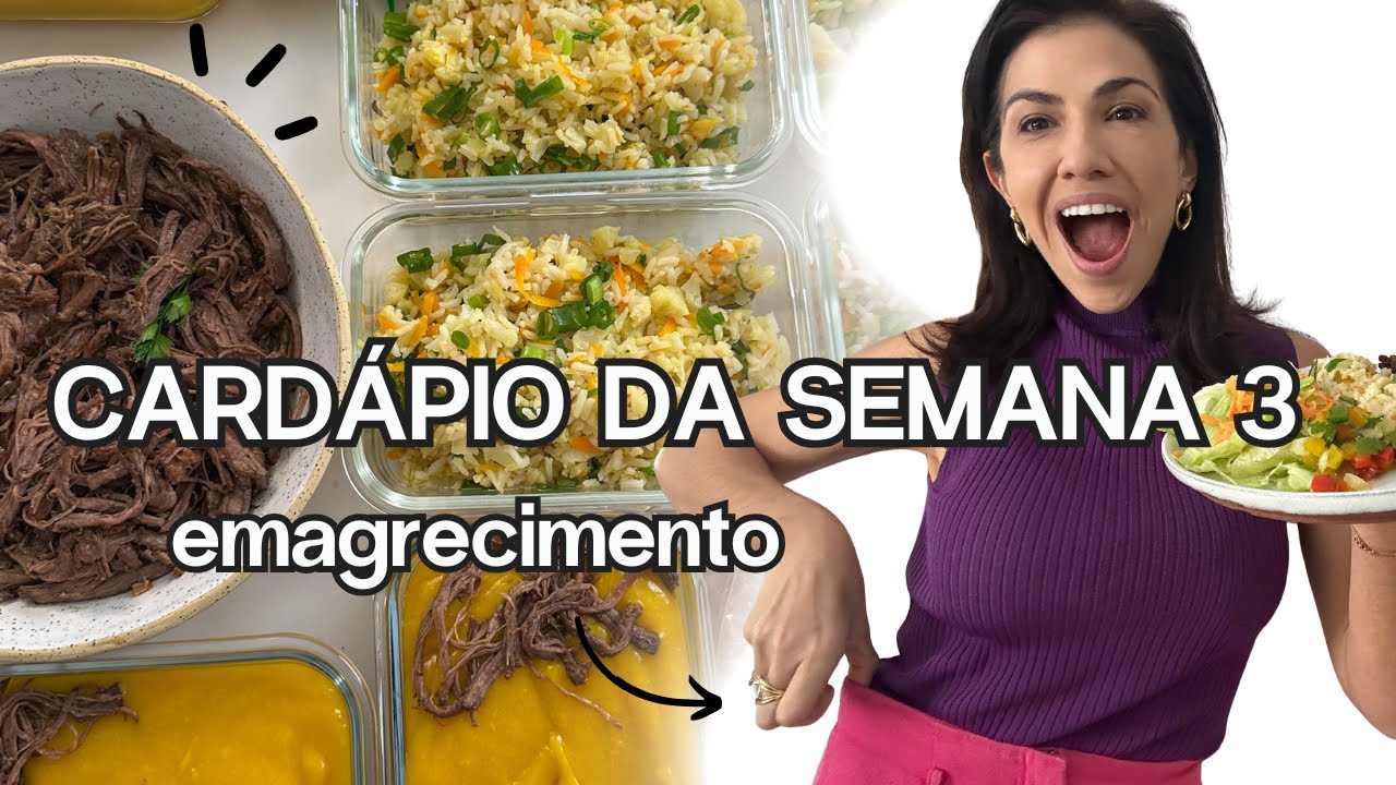 Cardápio semanal saudável para emagreciemento | Almoço e jantar | Mariana Talita