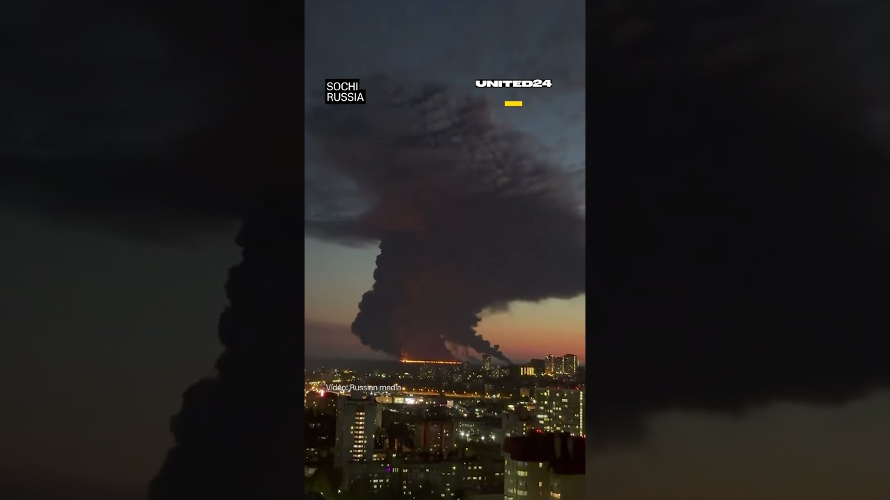 Enormous Fire on Russian Tanker After Ukrainian Strike #warinukraine
