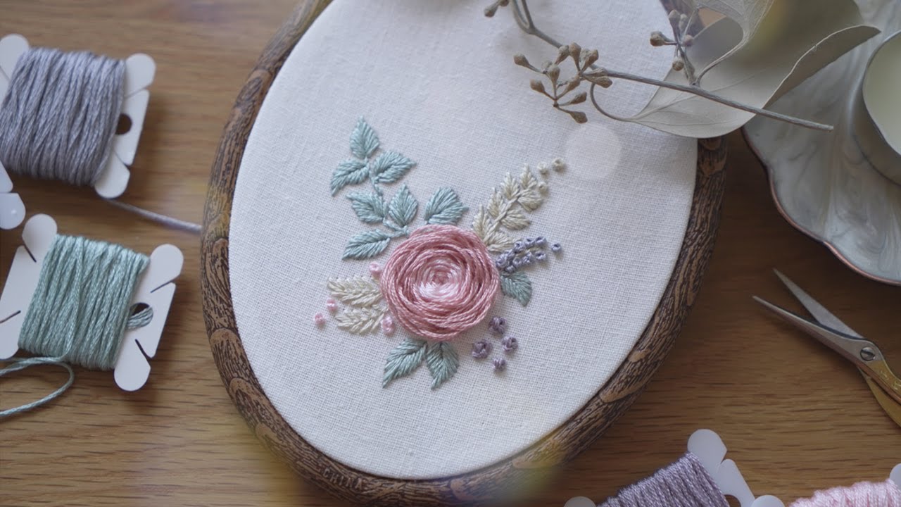 프랑스자수 | 결국 하나가 되는것을🌷| 스템 로즈 꽃자수 | 편안한 영상 | Flower Hand Embroidery