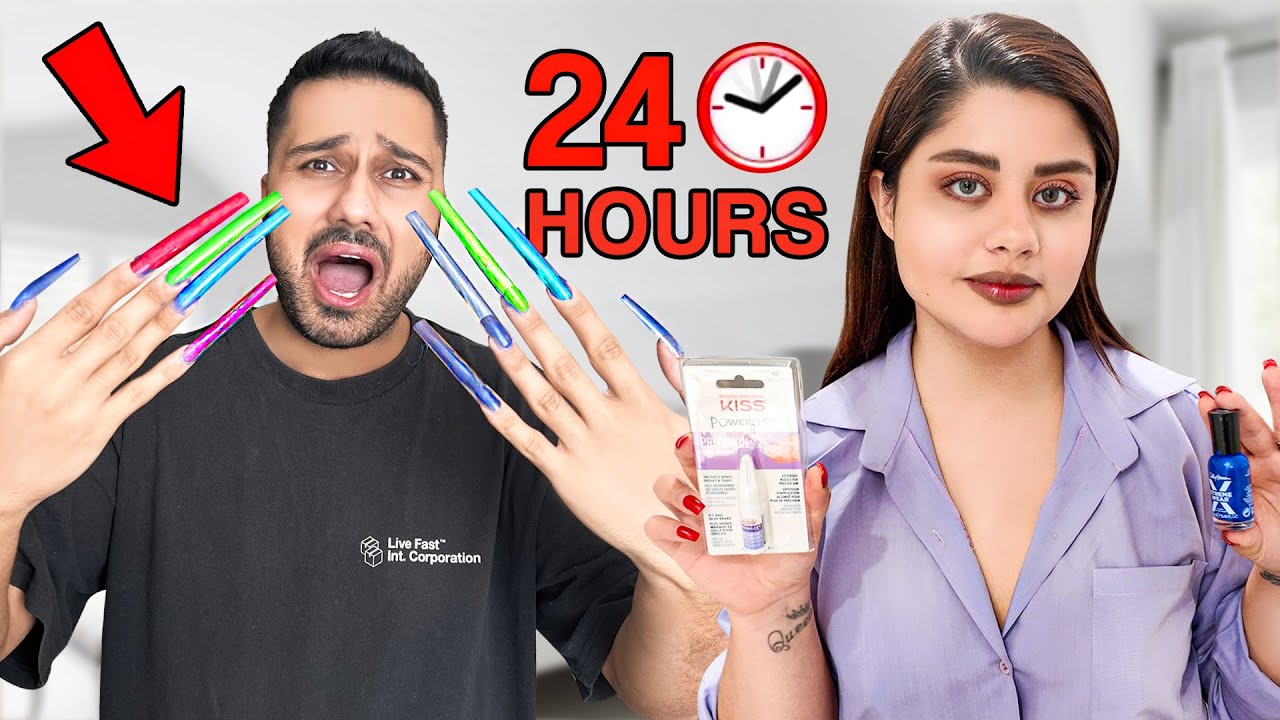 درازترین ناخن مصنوعی جهان رو واسش کاشتم🤯 | ایده ی بدی بود!!