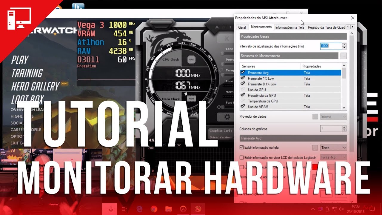 Como monitoramos o hardware em nossos vídeos? Tutorial do MSI Afterburner e RivaTuner