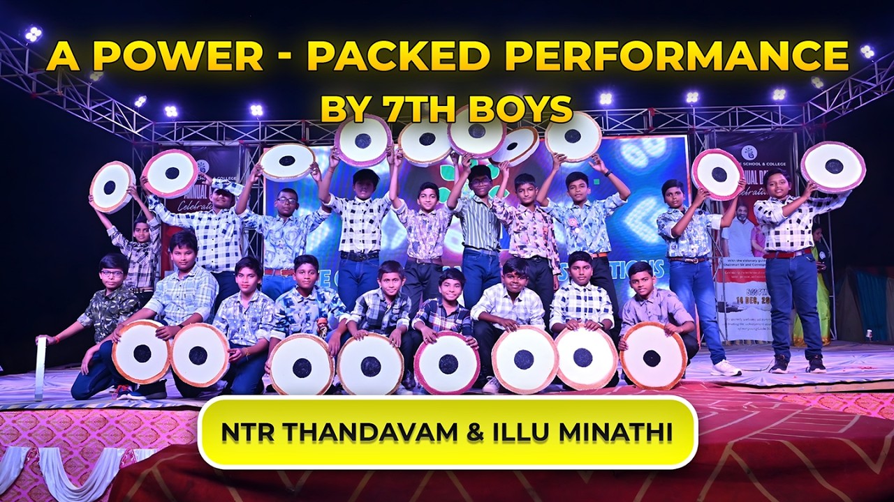 NTR Thandavam & Illu Minathi 🔥 | 7th Boys Mass Dance | The Globe School Annual Day 2025