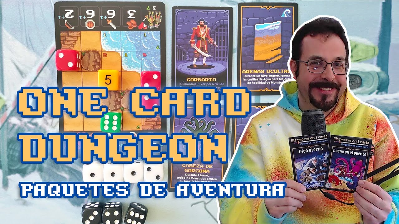 Mazmorra en 1 carta (One Card Dungeon) Lucha en el Puerto + Pico Eterno - Juego de mesa en solitario
