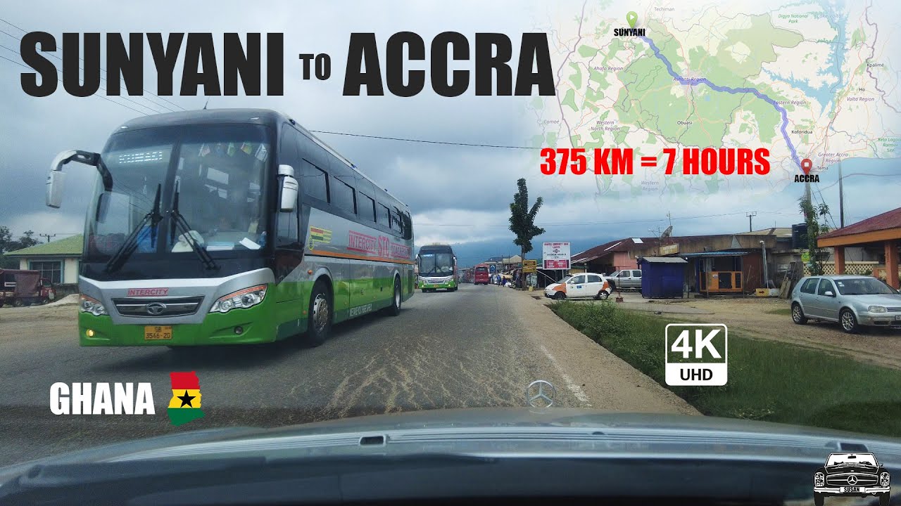 Sunyani To Accra Road Travel Via Kumasi in Ghana 4K