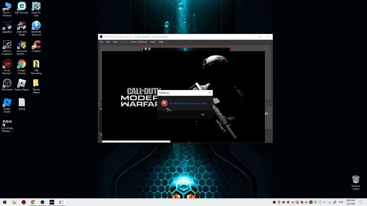 Help me fix dev error 6036 ww_code_pre_gfx.ff in call of duty modern warfare