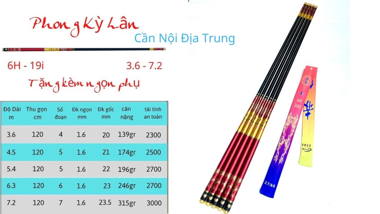 Cần Câu Đài Phong Kỳ Lân 6H 19i Nội Địa Trung