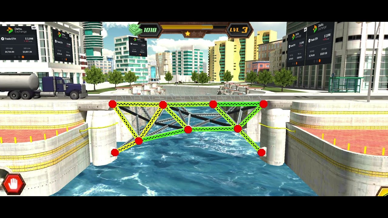 Bridge Construction Simulator| Hardest Level| Level 1 To 10| 