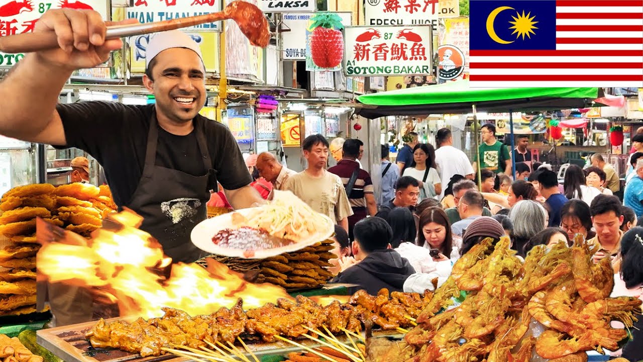 🇲🇾 Уличный фуд-тур по Пенангу: Лучшие Char Koay Teow, Prawn Mee и Rainbow Nyonya Kuih на рынке Пасар
