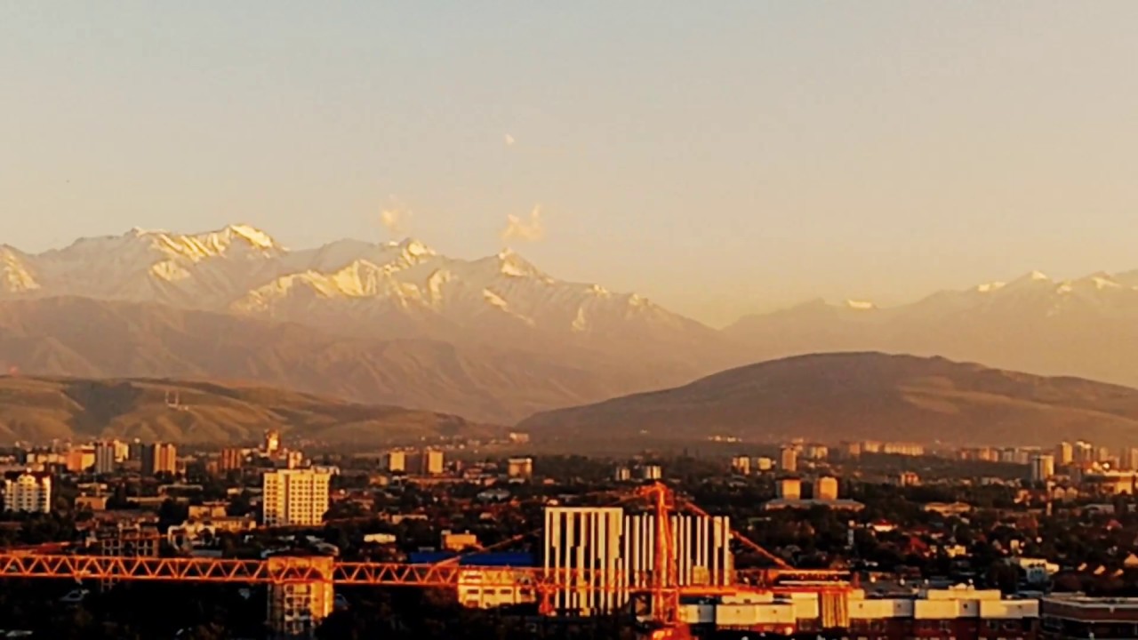 Bishkek, CBD, Kyrgyzstan, above the birds eye view, beyond - mountains only!