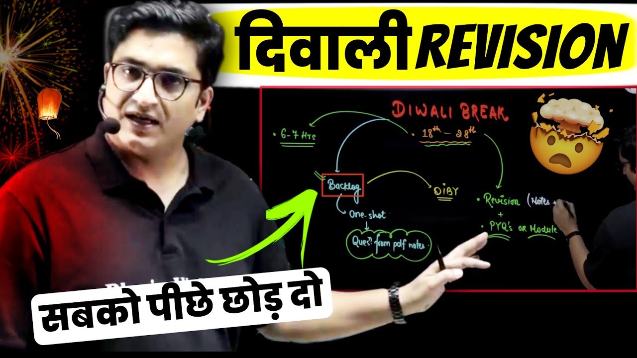 DIWALI HOLIDAY REVISION STRATEGY|FESTIVE SEASON JEE MAINS 2026|JEE Mains Exam-Sachin Sir Honest Talk