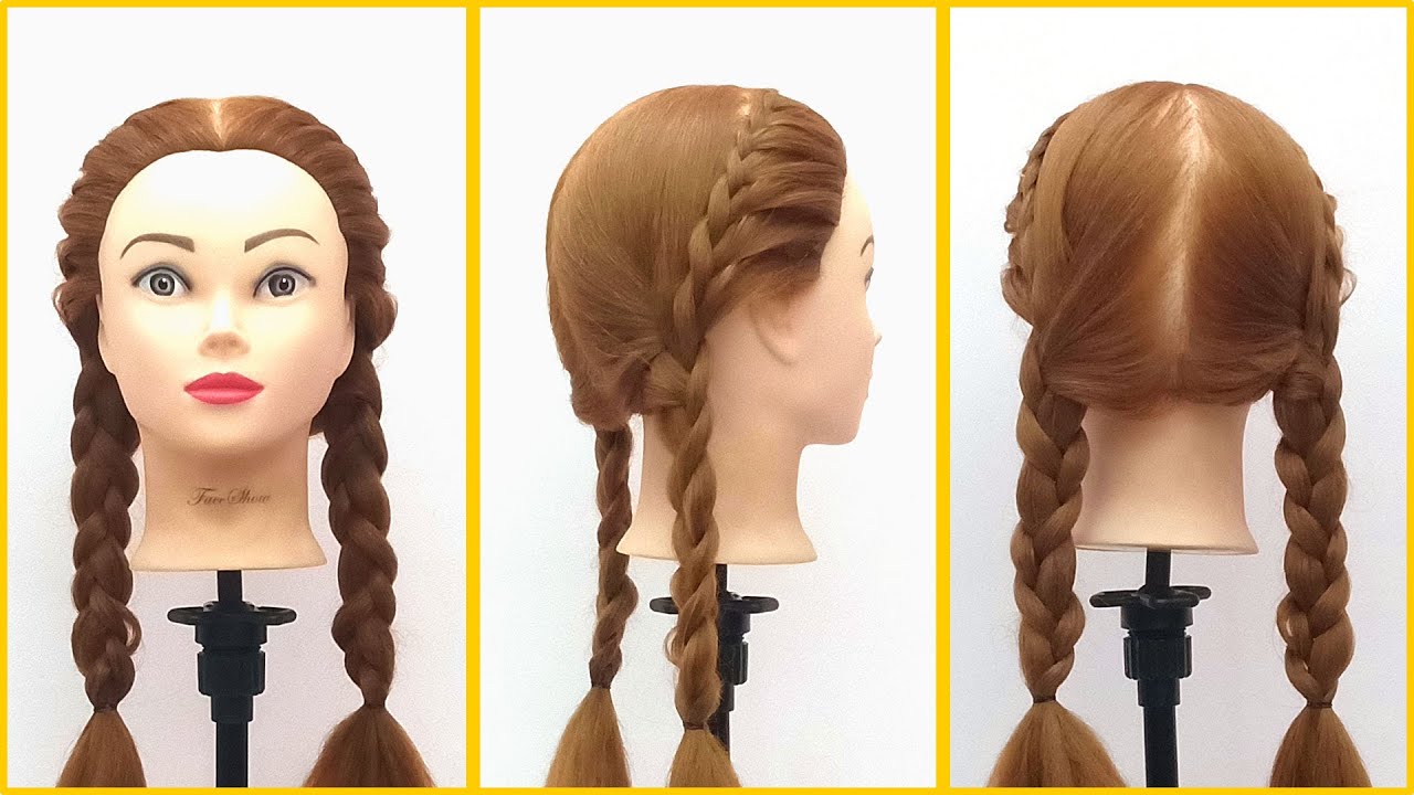 two braid hairstyles for school | cute hairstyle for school girl | Do choti hairstyle
