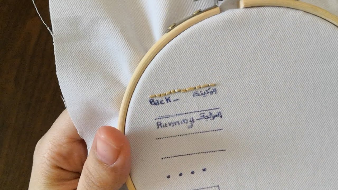 Embroidery| (1) Back stitch غرزة السراجة الخلفية