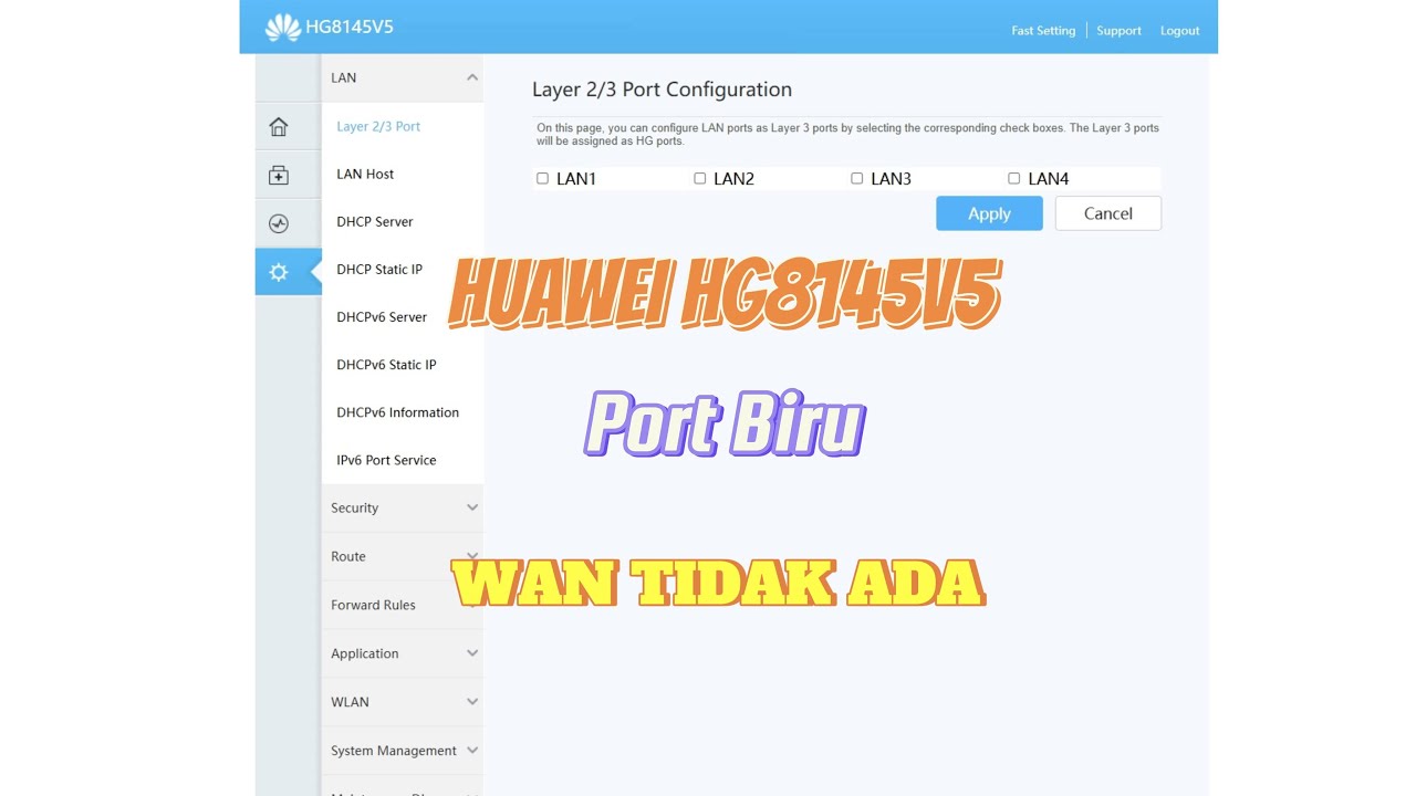 MODEM HUAWEI HG8145V5 TIDAK ADA MENU WAN ? GINI CARA SETTINGNYA........