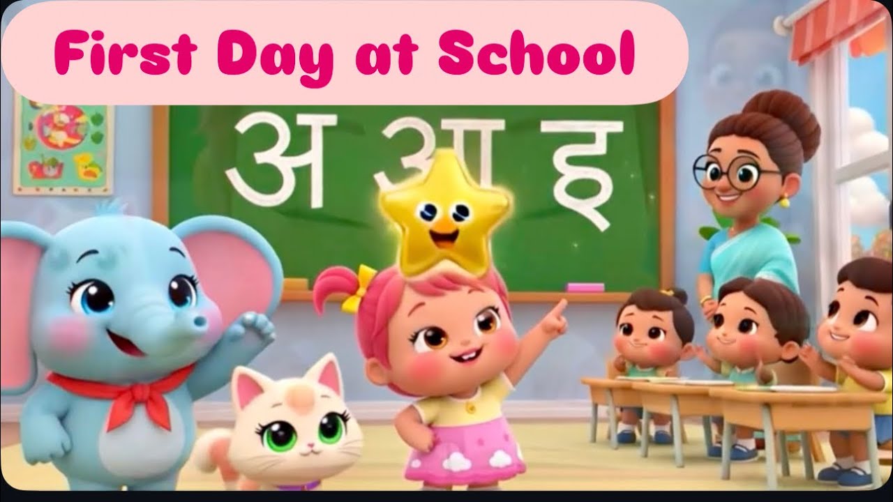 @KidsTVOnHindi लूना का पहला स्कूल डे 🏫 | School Routine in Hindi for Toddlers |