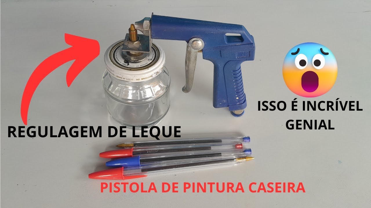 SENSACIONAL !! INCRÍVEL PISTOLA DE PINTURA CASEIRA COM REGULAGEM DE LEQUE, TUTORIAL PASSO A PASSO!
