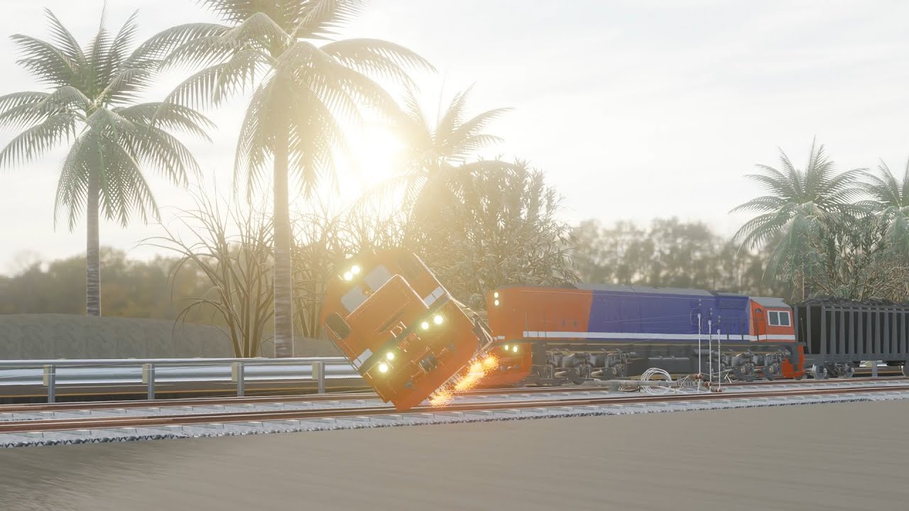 BEBAN BERAT (PART 2) Double Traksi Kereta Api CC 205 anjlok dan terguling dilintasan...