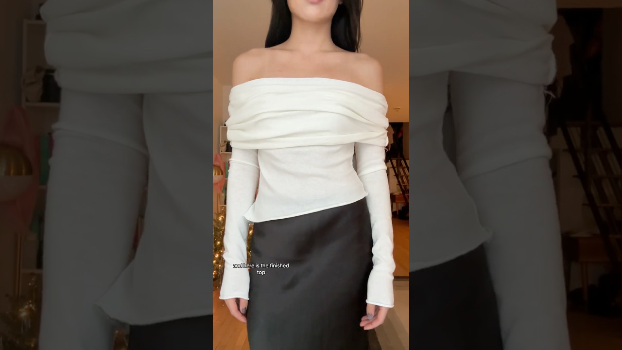 making an off the shoulder top 🤍 #sewingtutorial #fashion #sewing