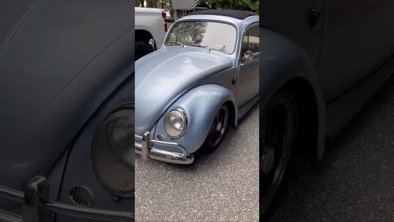 Slammed VW Bug Running AVW Wheels and Sidewinder Exhaust Sound Clip