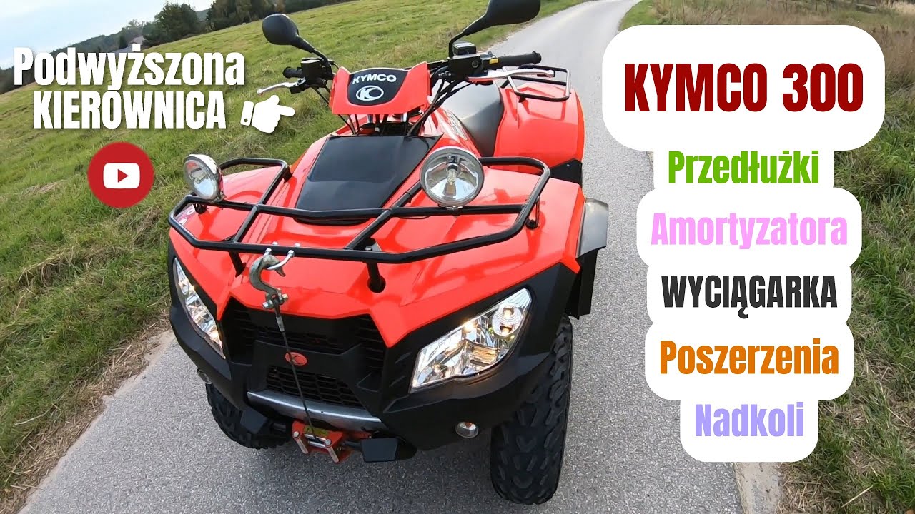 KYMCO 300 Podwyższyłem kierownicę przedłużki amortyzatorów Prześwit + 7cm Wyciągarka WARN SPRZEDAM 👍