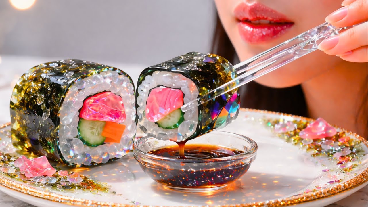 Making a Glass Spicy Tuna Sushi Roll... But Made of GLASS? 🤤#asmrvideo #glassblowing#SpicyTunaRoll