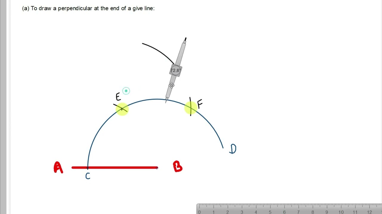 To draw a perpendicular at the end of a give line
