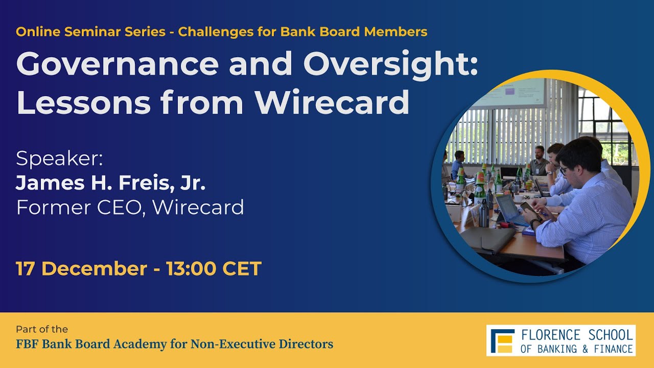 Governance and Oversight: lessons from Wirecard
