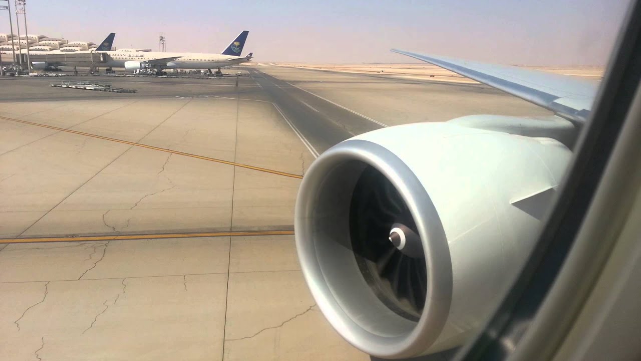 Startup b777-300 engine saudi airlines