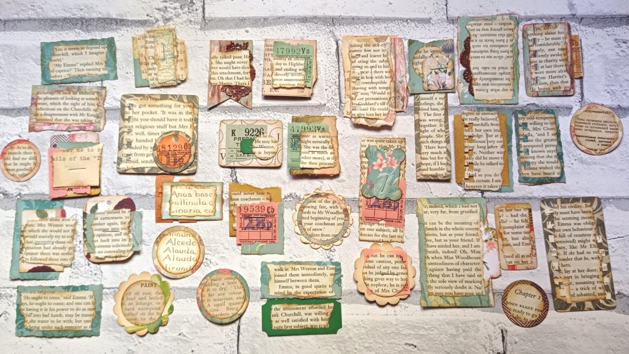 Making Labels & Clusters With Book Page Middles  - #msscrapbusters