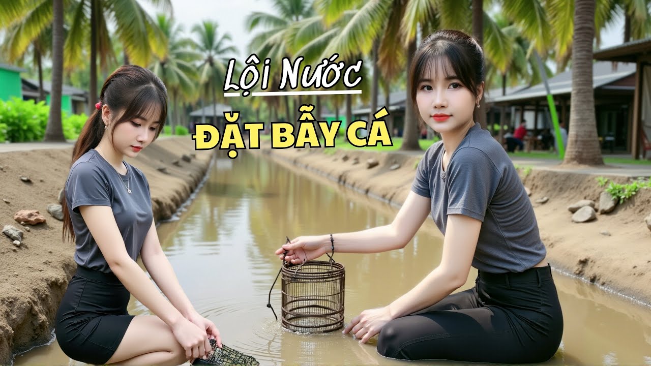 Kiều Thơ Lội Nước Đặt Bẫy Cá – Mẻ Tôm Cá Đầy Ắp Cho Bữa Cơm Quê!