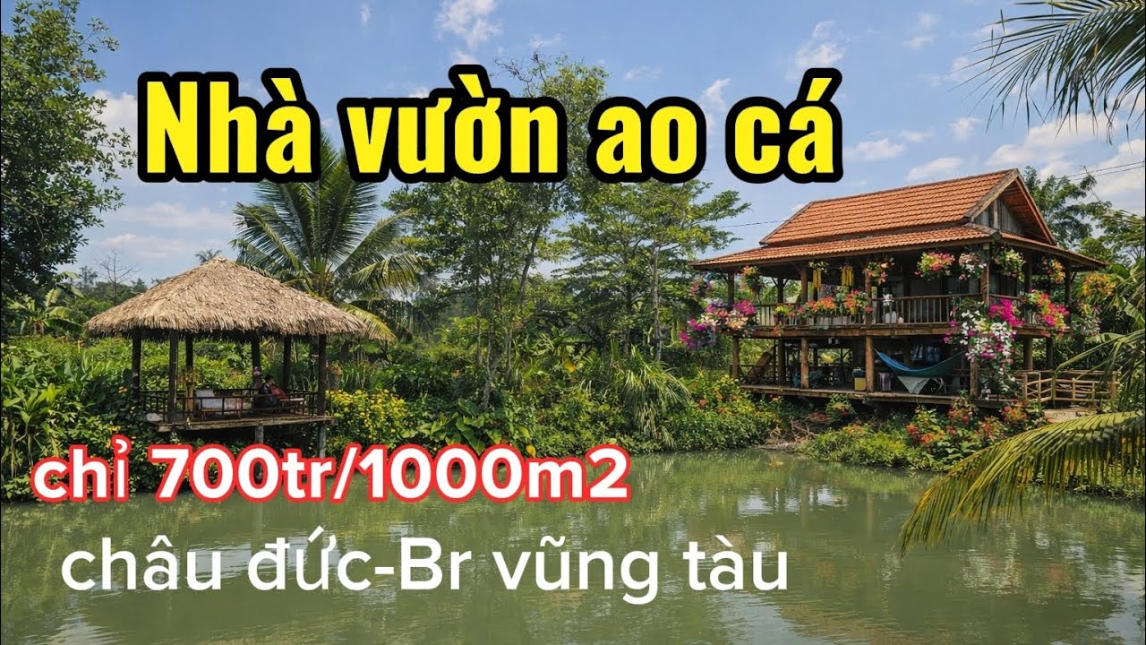 Bán nhà vườn ao cá ở bình giã Tp hồ chí minh rất chi là yên bình chỉ 700tr/1000m2.