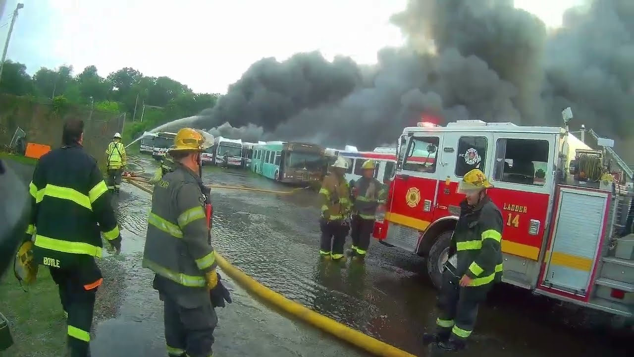 Septa Bus Fire, 40 Decommissioned Buses Damaged At Storage Yard, 3 Alarm Fire