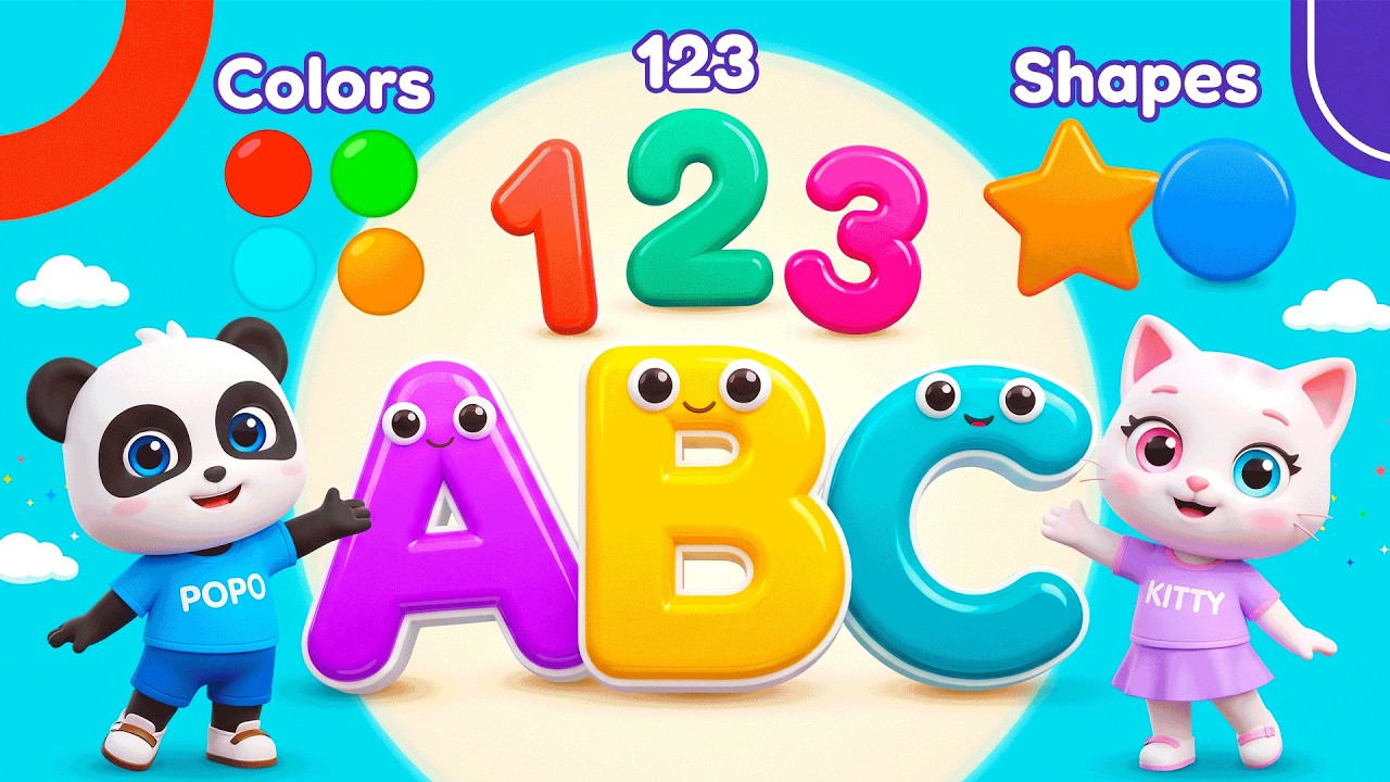Preschool Learning activities for 3 year olds at home | Learn ABC Phonics Shapes Numbers Colors 🌈
