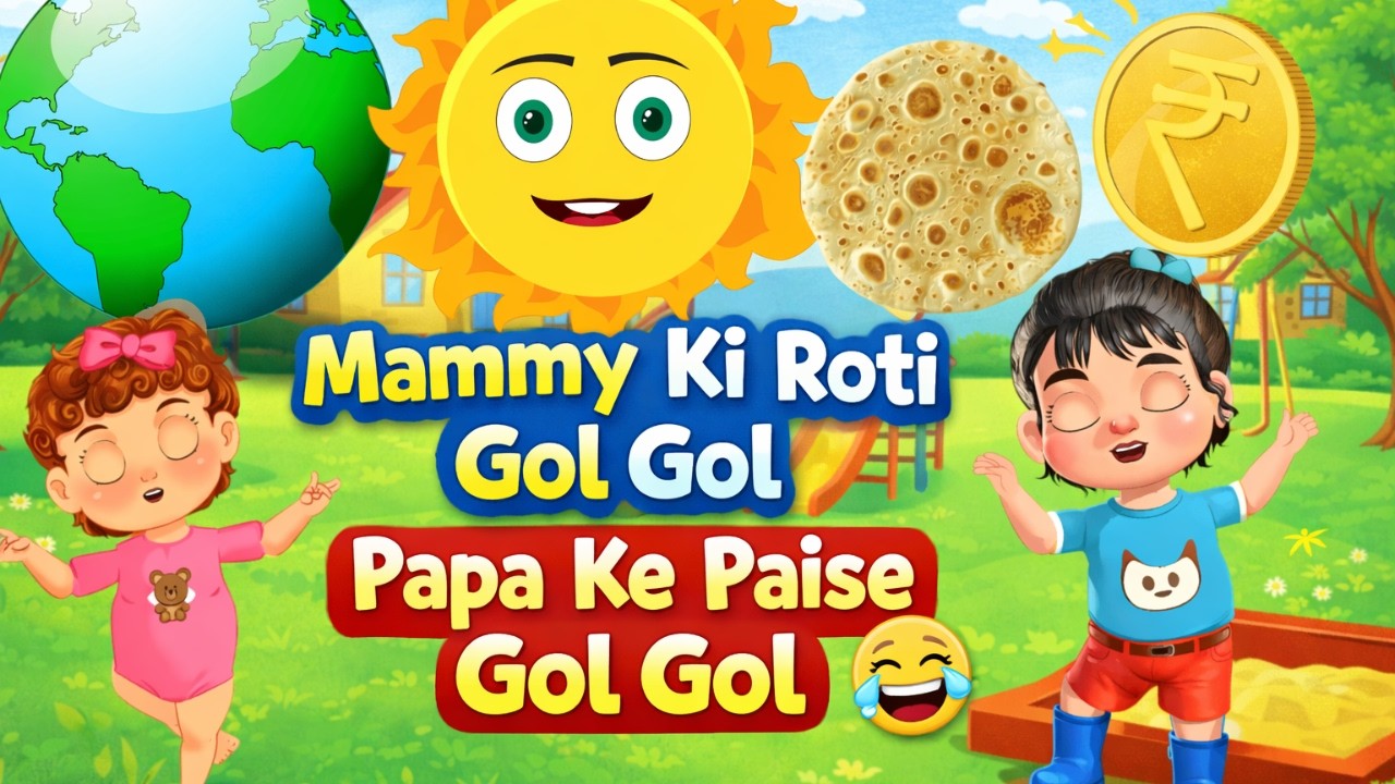 Mammy Ki Roti Gol Gol | Papa Ke Paise Gol Gol 😂 | Funny Hindi Rhyme for Kids