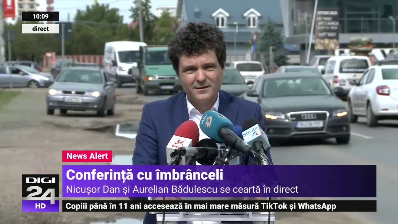 Conferință cu scandal în Prelungirea Ghencea. Aurelian Bădulescu s-a îmbrâncit cu Nicușor Dan