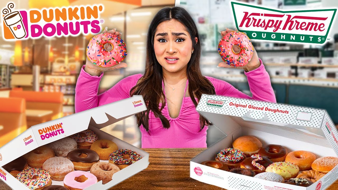 ТЕСТ НА ДЕГУСТАЦИИ Dunkin против Krispy Kreme **У кого самые лучшие пончики?**