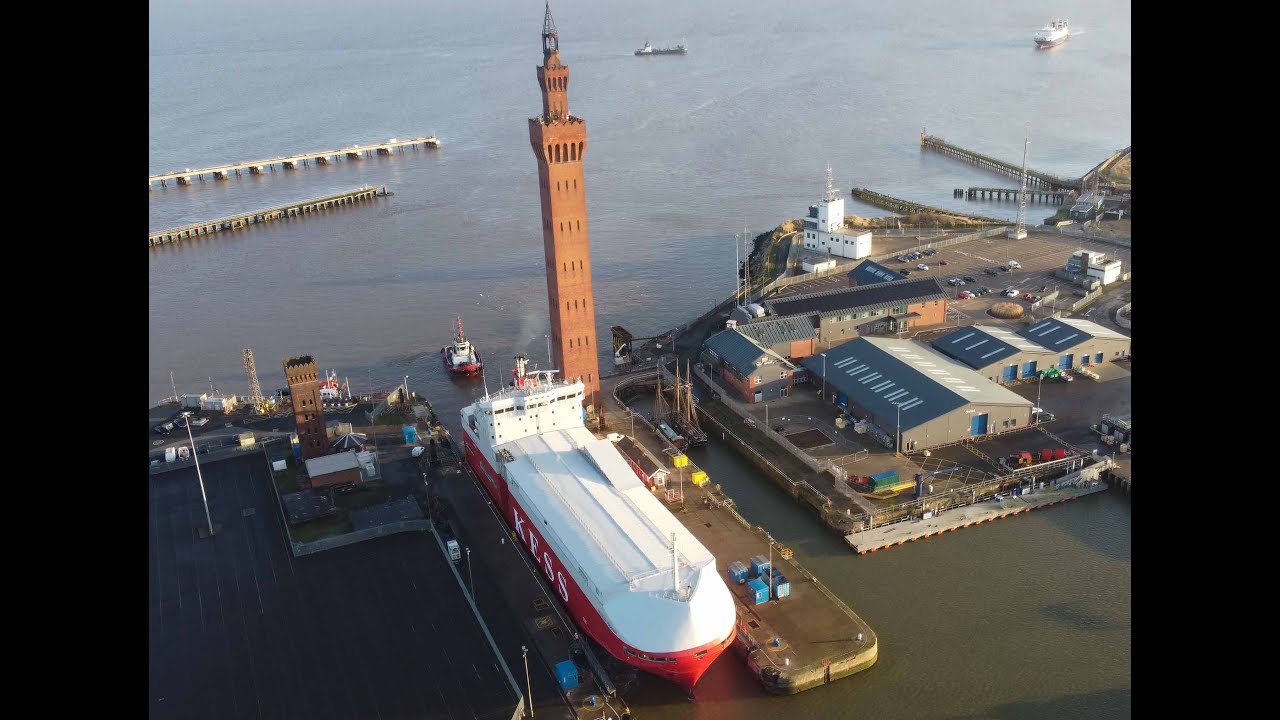 Car Transporter Arriving Grimsby