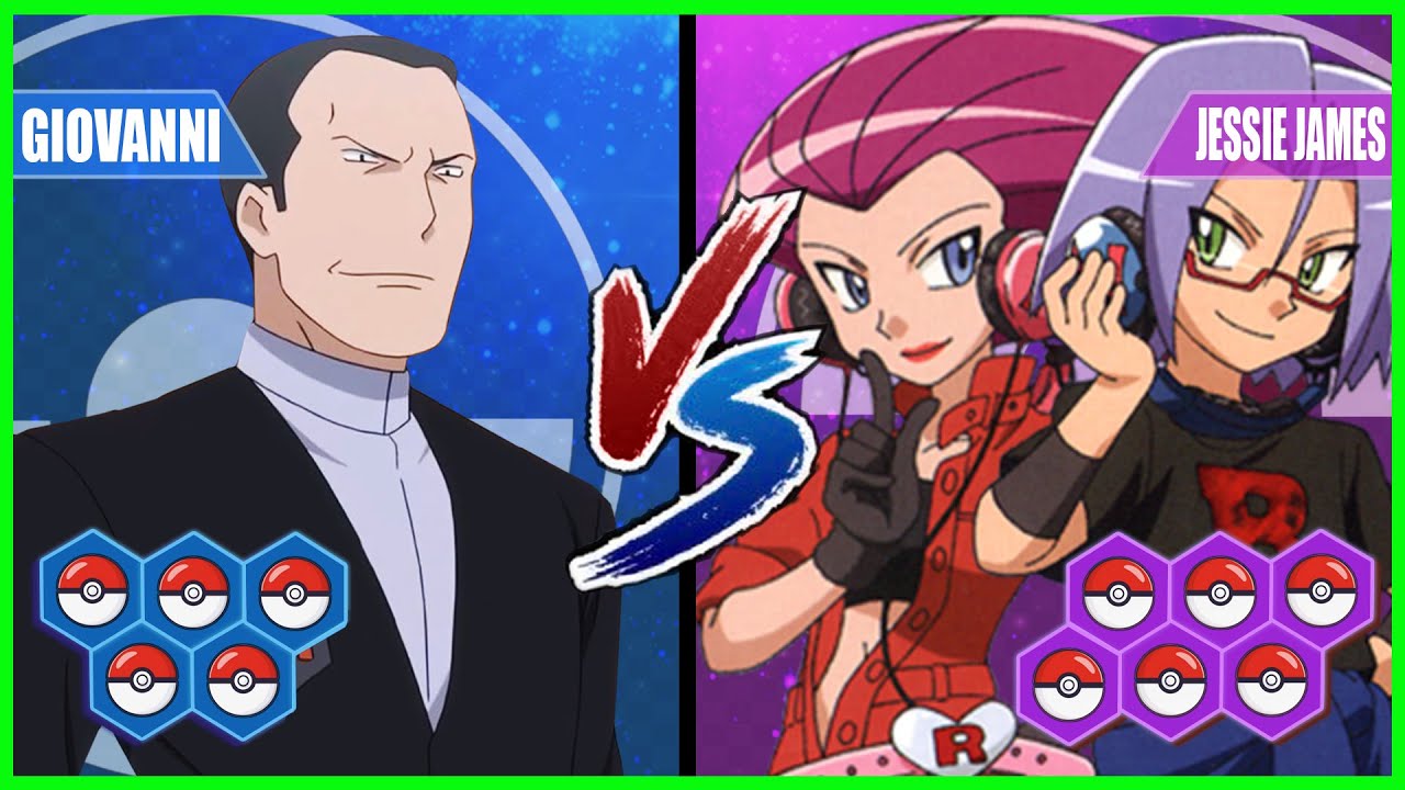 Pokemon Battle Pedia: Giovanni Vs Jessie and James (Game Vs Anime)