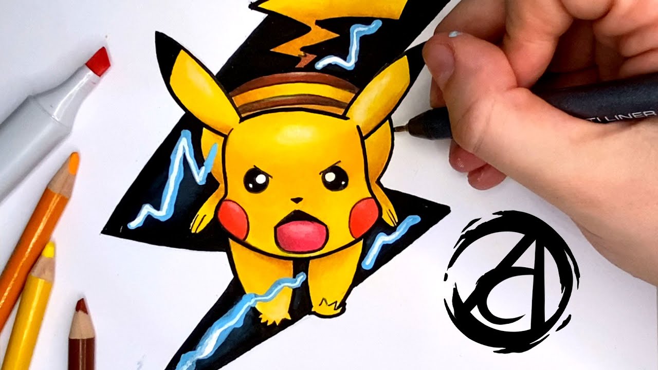 COMO DESENHAR O PIKACHU EM AÇÃO (Pokémon) com a Dai Oliveira