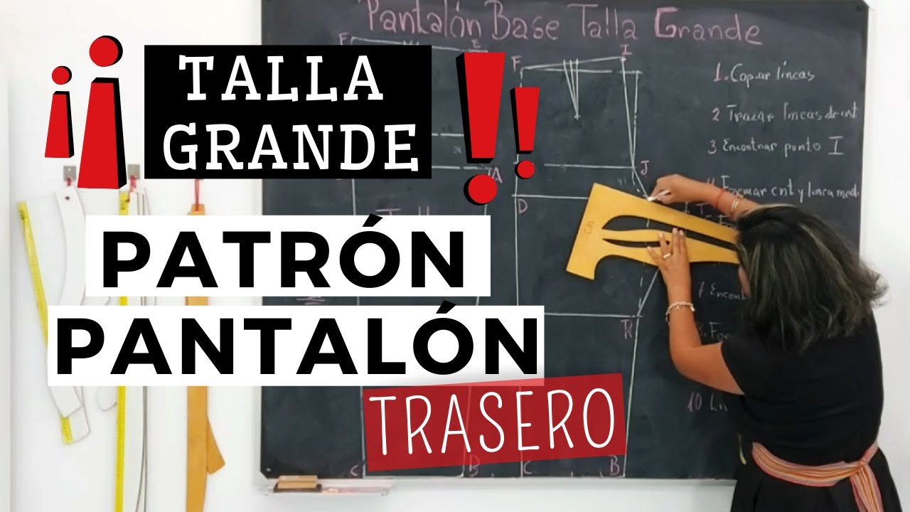 📐Cómo hacer el PATRÓN trasero de un PANTALÓN TALLA GRANDE 👖