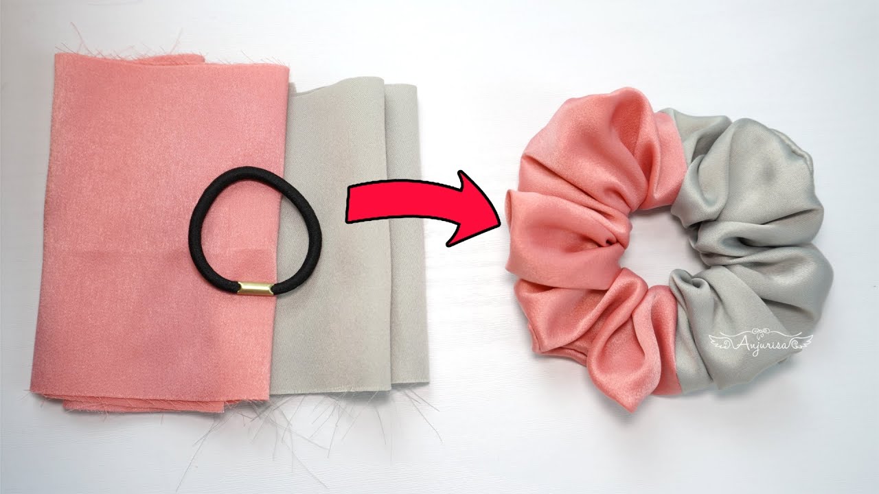 Turn Your Hair Tie to 2-TONES Scrunchies 😍 Making Scrunchies with Elastic Hair Tie