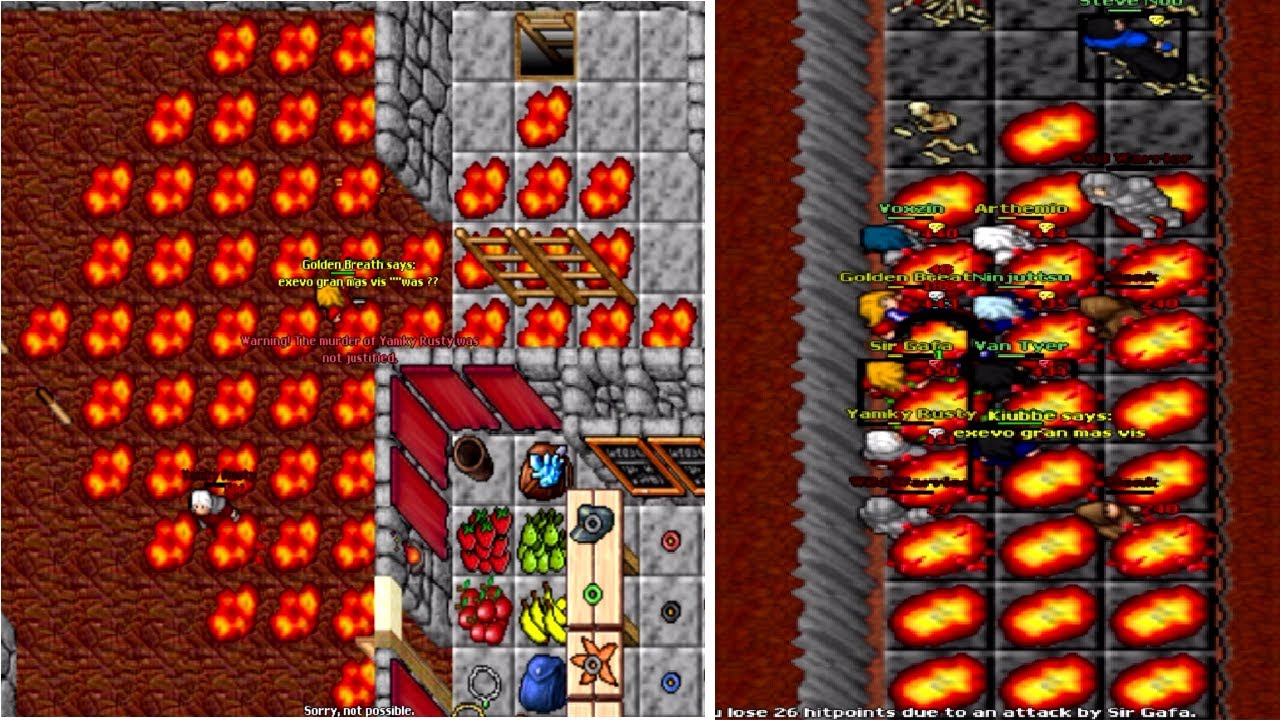 Old Tibia - Golden Breath MS 125 HACKED Part II (Mythera 2005 7.4)