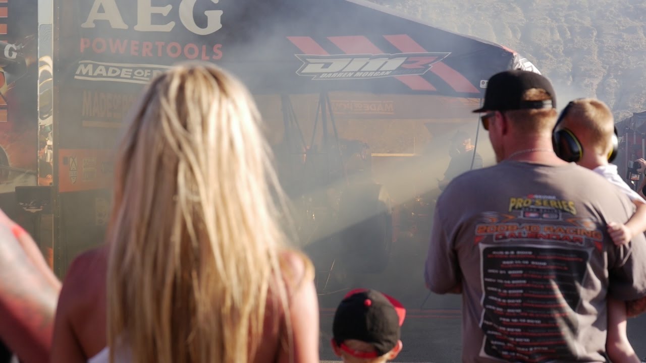 SPECTATOR REACTIONS!!! CAN YOU STAND BEHIND A TOP FUEL DRAGSTER WARMING UP?