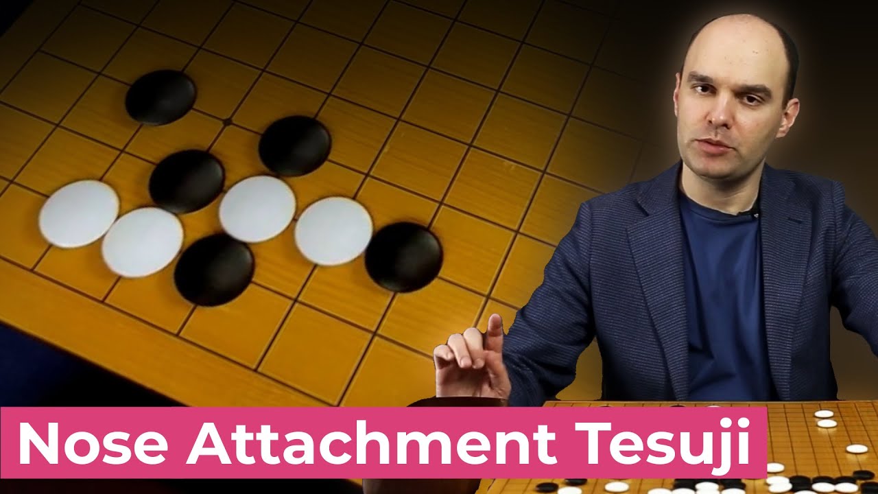 The Nose Attachment Tesuji &mdash; Lesson by Alexander Dinerstein 3p [ENG DUB]