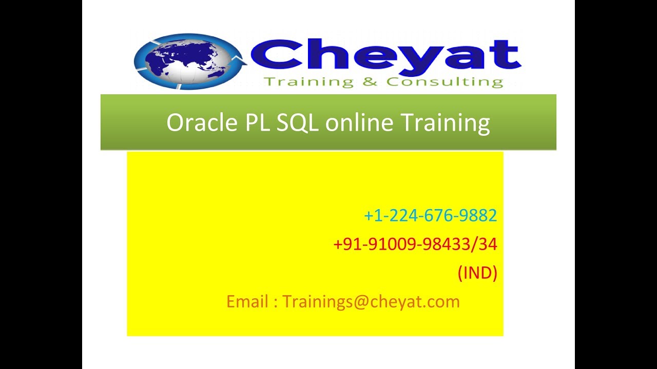 PL SQL Online Training : Trainings@cheyat.com