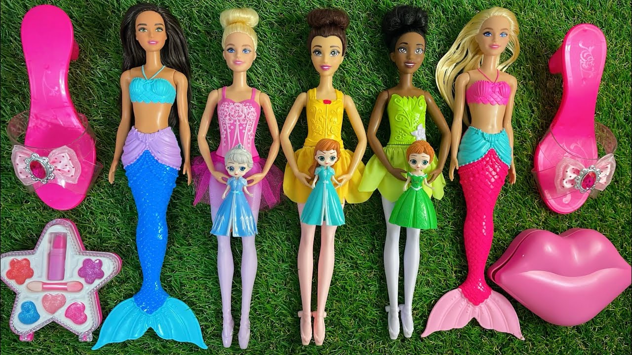Disney Princess Doll Makeover ~ DIY Miniature Ideas For Barbie ~ Wig, Dress, Faceup, andMore! DIY 