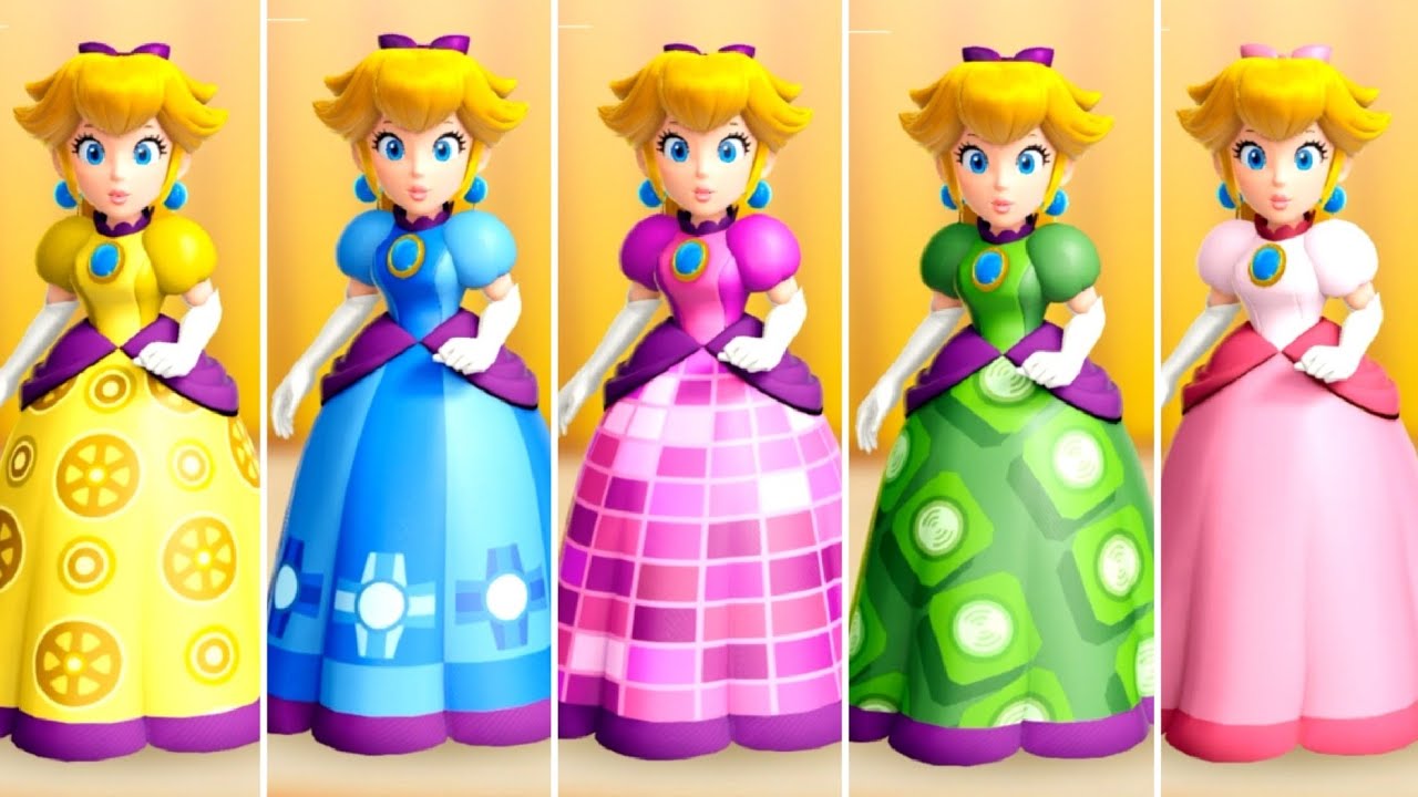 Princess Peach: Showtime - All Outfits (Dresses & Ribbons)