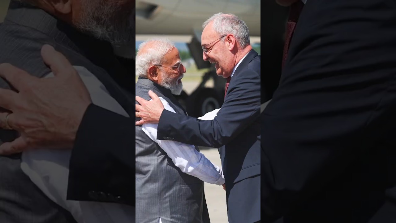 PM Modi arrives in Geneva | #g7 | #shorts